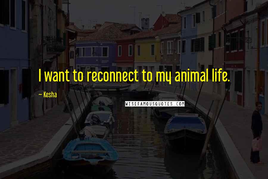 Kesha Quotes: I want to reconnect to my animal life.