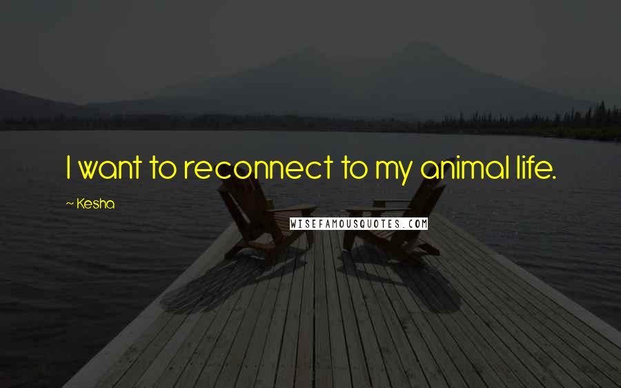 Kesha Quotes: I want to reconnect to my animal life.