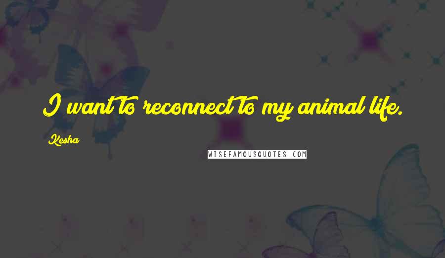 Kesha Quotes: I want to reconnect to my animal life.