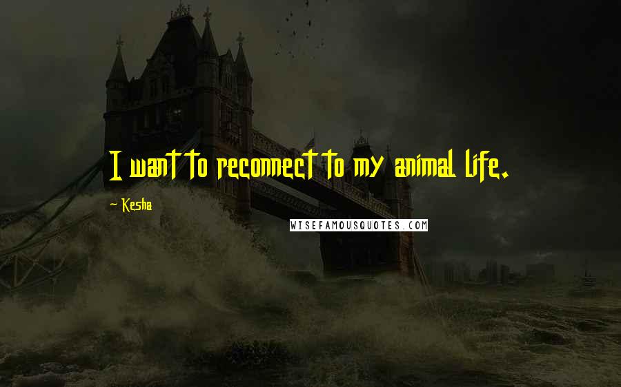 Kesha Quotes: I want to reconnect to my animal life.