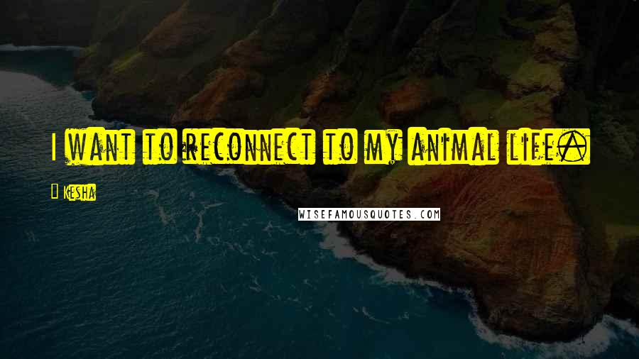 Kesha Quotes: I want to reconnect to my animal life.