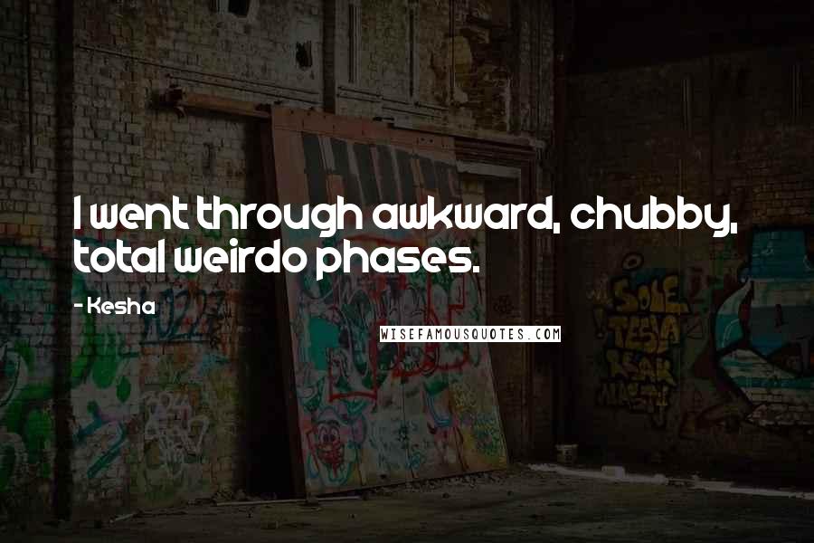 Kesha Quotes: I went through awkward, chubby, total weirdo phases.