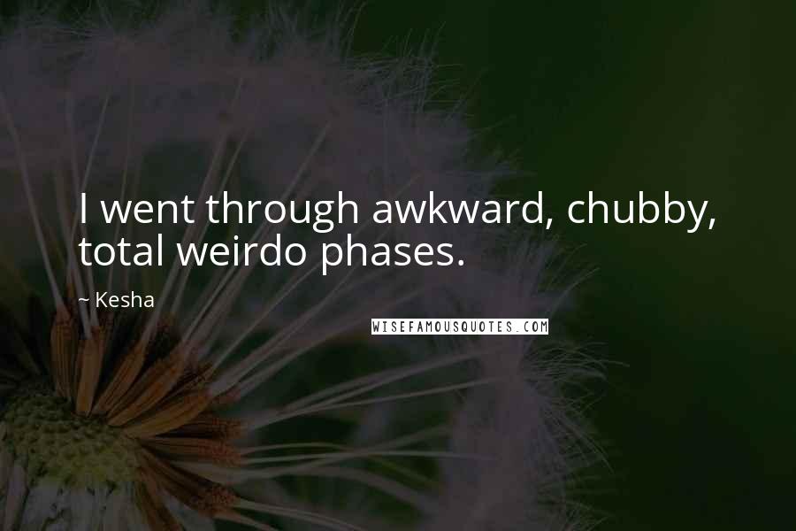 Kesha Quotes: I went through awkward, chubby, total weirdo phases.