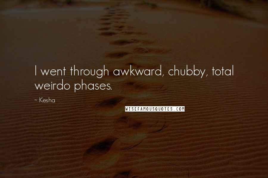 Kesha Quotes: I went through awkward, chubby, total weirdo phases.