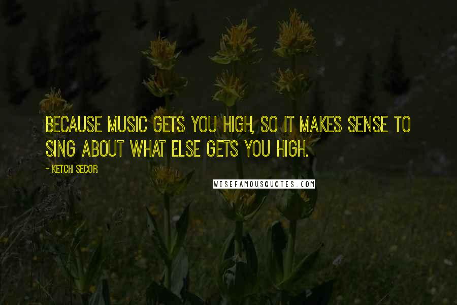 Ketch Secor Quotes: Because music gets you high, so it makes sense to sing about what else gets you high.