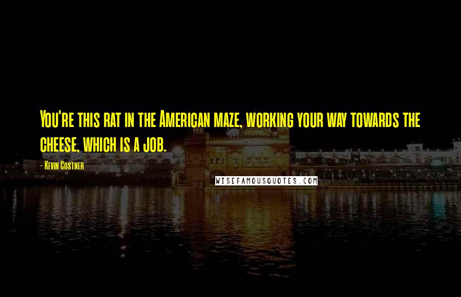 Kevin Costner Quotes: You're this rat in the American maze, working your way towards the cheese, which is a job.