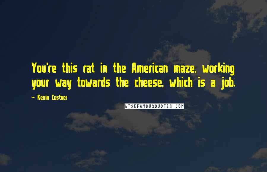 Kevin Costner Quotes: You're this rat in the American maze, working your way towards the cheese, which is a job.