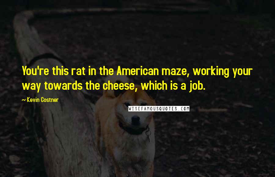 Kevin Costner Quotes: You're this rat in the American maze, working your way towards the cheese, which is a job.