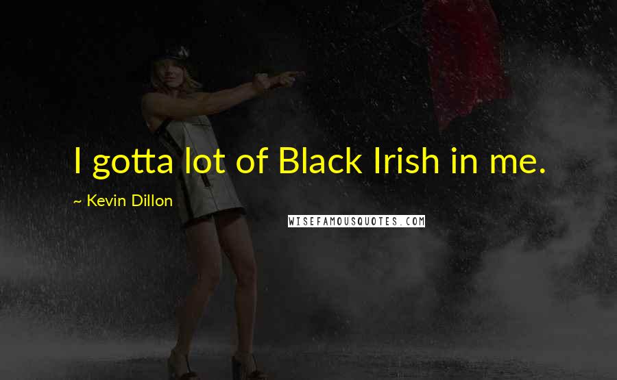 Kevin Dillon Quotes: I gotta lot of Black Irish in me.