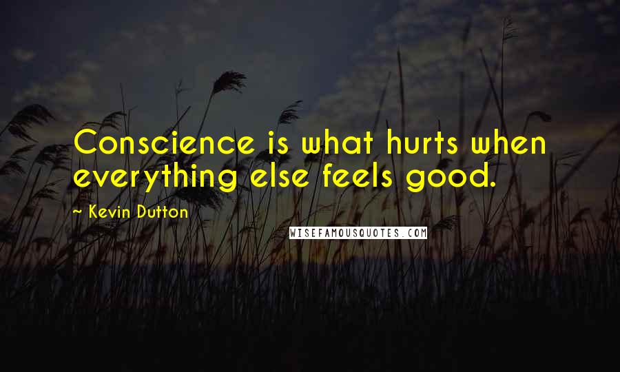 Kevin Dutton Quotes: Conscience is what hurts when everything else feels good.