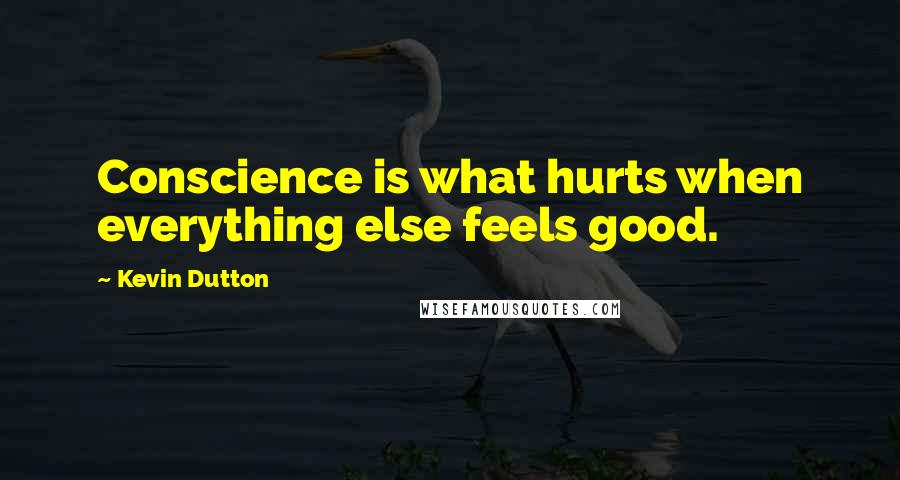 Kevin Dutton Quotes: Conscience is what hurts when everything else feels good.