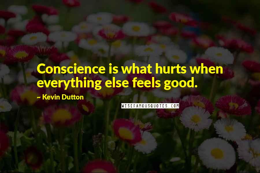 Kevin Dutton Quotes: Conscience is what hurts when everything else feels good.