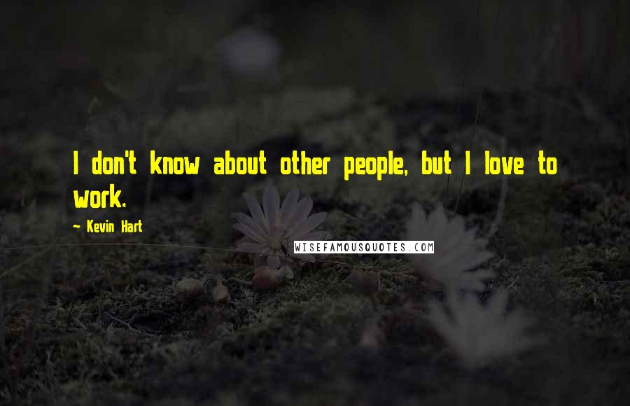 Kevin Hart Quotes: I don't know about other people, but I love to work.