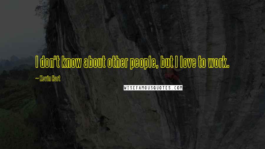 Kevin Hart Quotes: I don't know about other people, but I love to work.