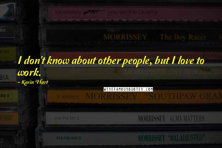 Kevin Hart Quotes: I don't know about other people, but I love to work.