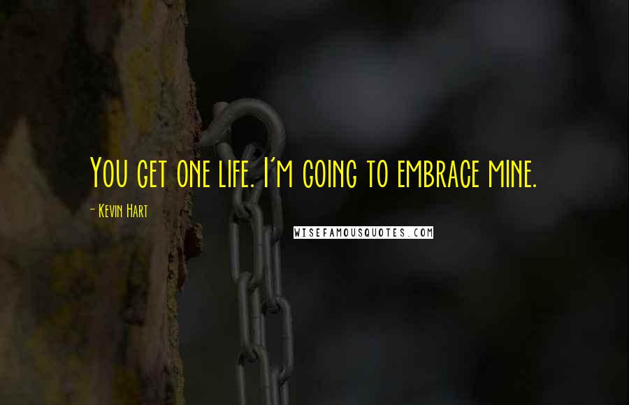 Kevin Hart Quotes: You get one life. I'm going to embrace mine.