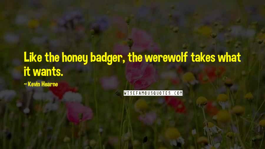 Kevin Hearne Quotes: Like the honey badger, the werewolf takes what it wants.