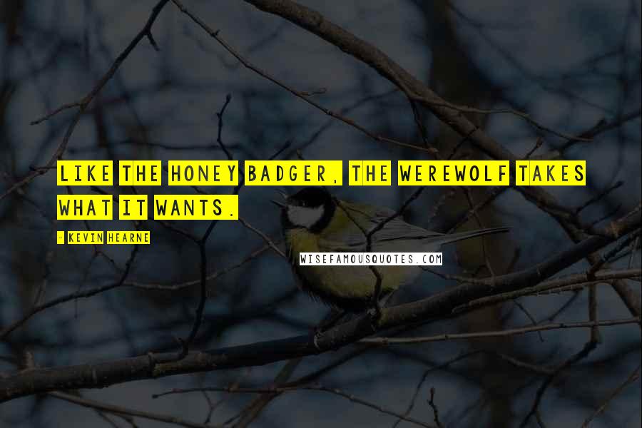 Kevin Hearne Quotes: Like the honey badger, the werewolf takes what it wants.