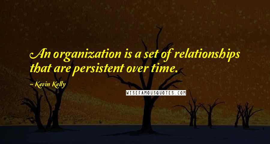 Kevin Kelly Quotes: An organization is a set of relationships that are persistent over time.