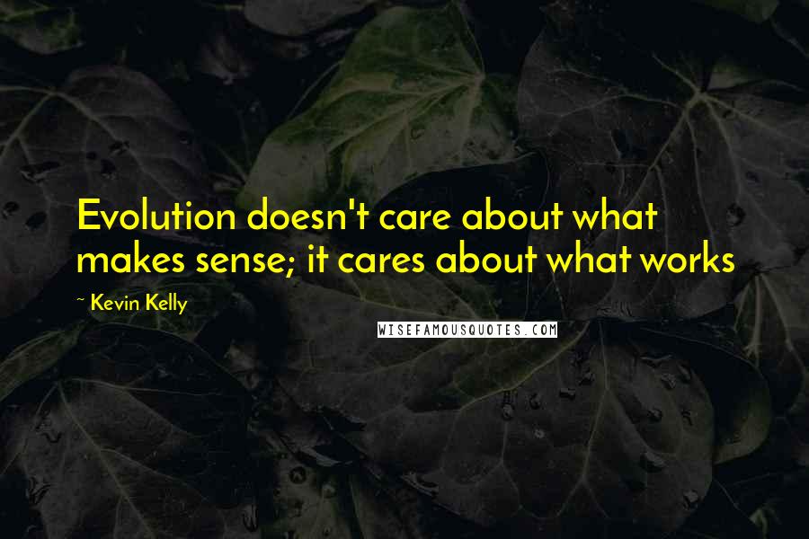 Kevin Kelly Quotes: Evolution doesn't care about what makes sense; it cares about what works