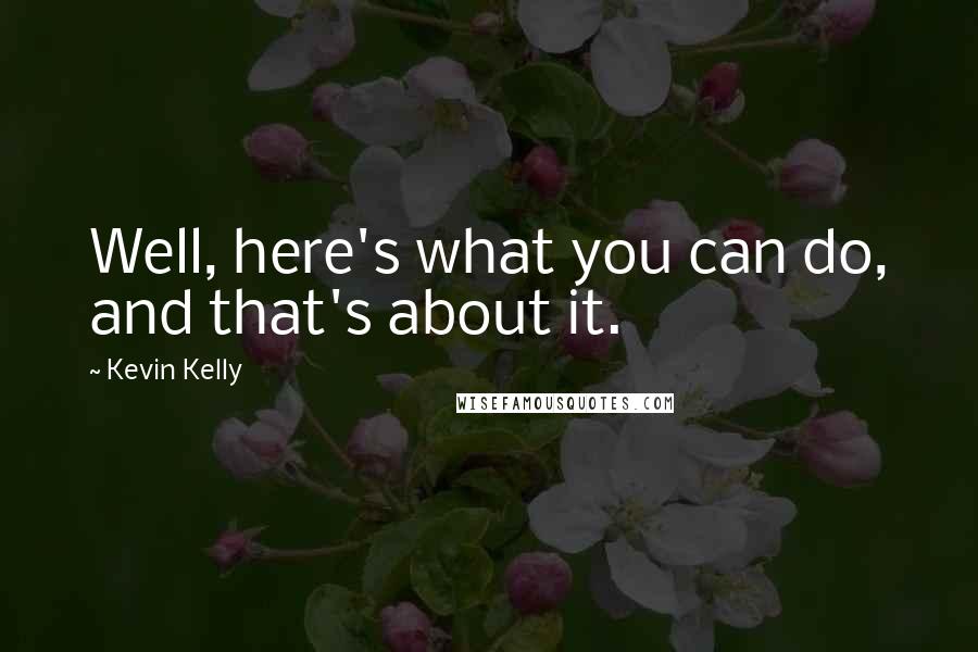 Kevin Kelly Quotes: Well, here's what you can do, and that's about it.