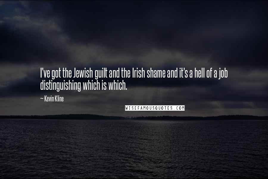 Kevin Kline Quotes: I've got the Jewish guilt and the Irish shame and it's a hell of a job distinguishing which is which.