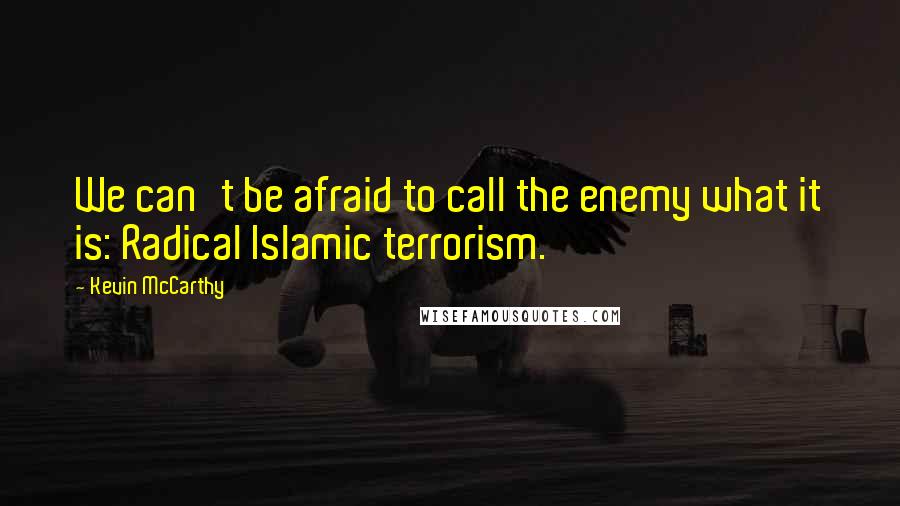 Kevin McCarthy Quotes: We can't be afraid to call the enemy what it is: Radical Islamic terrorism.