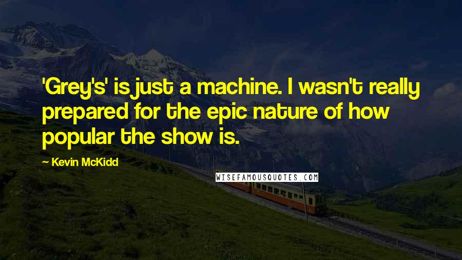 Kevin McKidd Quotes: 'Grey's' is just a machine. I wasn't really prepared for the epic nature of how popular the show is.