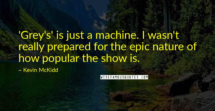 Kevin McKidd Quotes: 'Grey's' is just a machine. I wasn't really prepared for the epic nature of how popular the show is.
