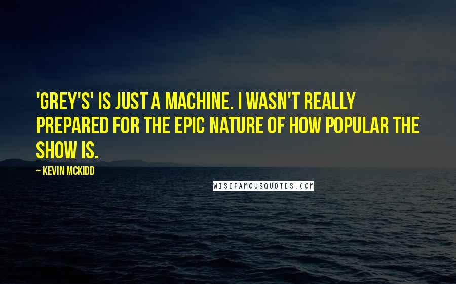 Kevin McKidd Quotes: 'Grey's' is just a machine. I wasn't really prepared for the epic nature of how popular the show is.