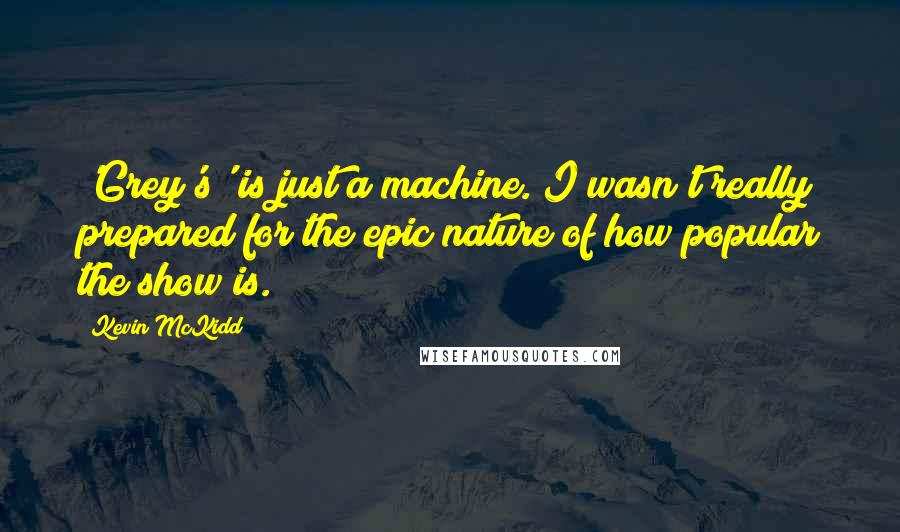 Kevin McKidd Quotes: 'Grey's' is just a machine. I wasn't really prepared for the epic nature of how popular the show is.