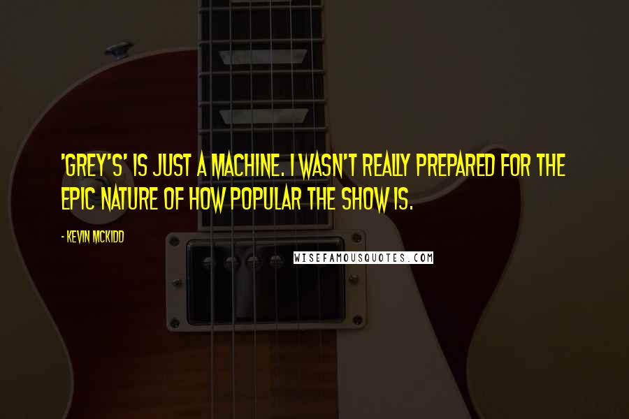 Kevin McKidd Quotes: 'Grey's' is just a machine. I wasn't really prepared for the epic nature of how popular the show is.