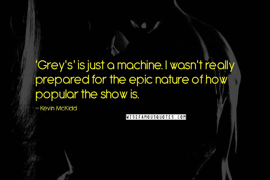 Kevin McKidd Quotes: 'Grey's' is just a machine. I wasn't really prepared for the epic nature of how popular the show is.