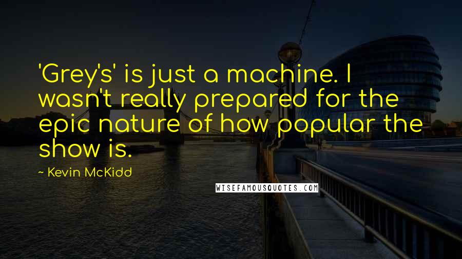 Kevin McKidd Quotes: 'Grey's' is just a machine. I wasn't really prepared for the epic nature of how popular the show is.