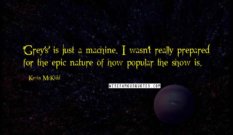 Kevin McKidd Quotes: 'Grey's' is just a machine. I wasn't really prepared for the epic nature of how popular the show is.