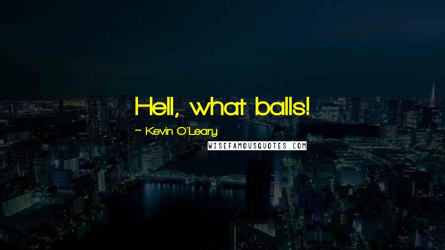 Kevin O'Leary Quotes: Hell, what balls!