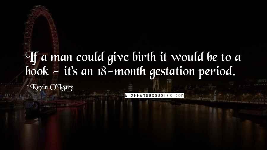 Kevin O'Leary Quotes: If a man could give birth it would be to a book - it's an 18-month gestation period.