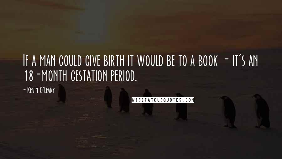 Kevin O'Leary Quotes: If a man could give birth it would be to a book - it's an 18-month gestation period.