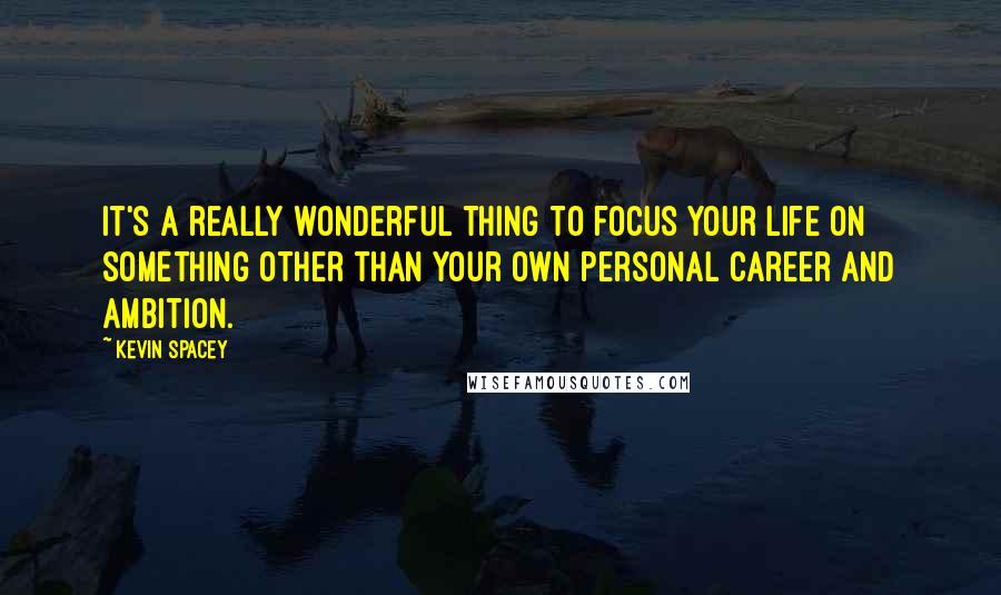 Kevin Spacey Quotes: It's a really wonderful thing to focus your life on something other than your own personal career and ambition.