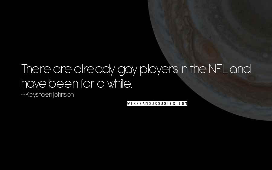 Keyshawn Johnson Quotes: There are already gay players in the NFL and have been for a while.