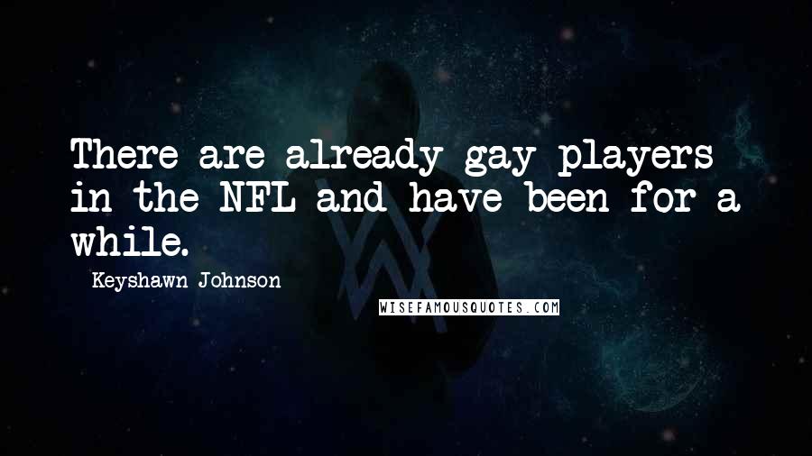 Keyshawn Johnson Quotes: There are already gay players in the NFL and have been for a while.