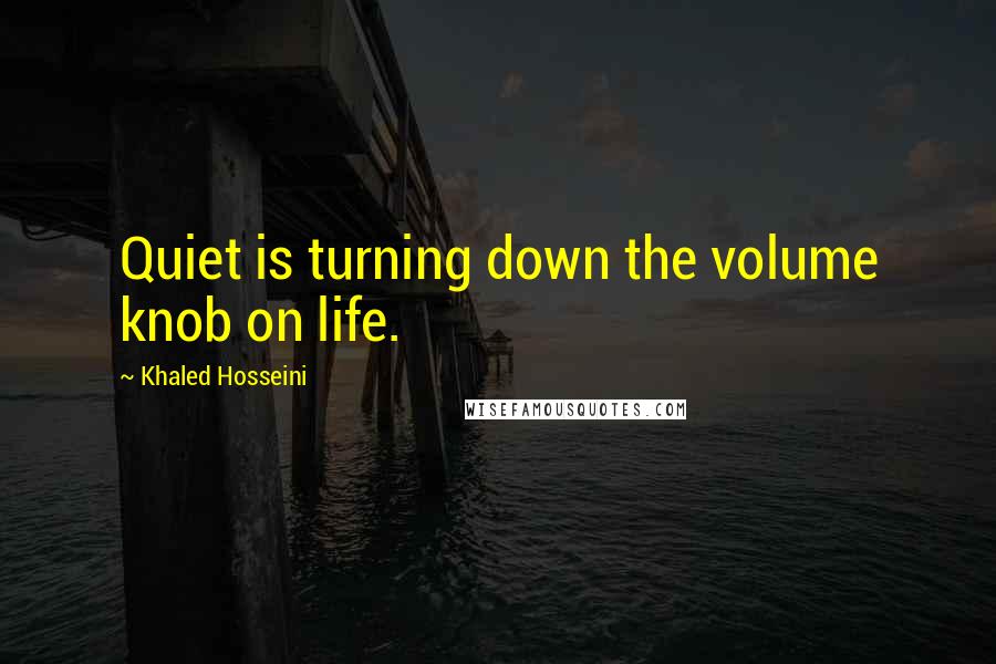 Khaled Hosseini Quotes: Quiet is turning down the volume knob on life.
