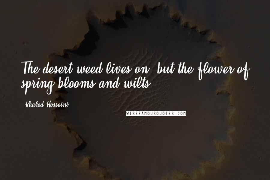 Khaled Hosseini Quotes: The desert weed lives on, but the flower of spring blooms and wilts.