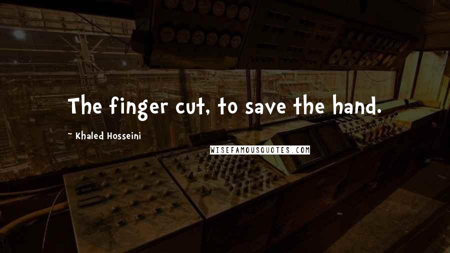 Khaled Hosseini Quotes: The finger cut, to save the hand.