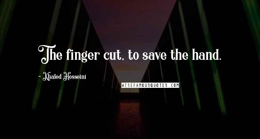 Khaled Hosseini Quotes: The finger cut, to save the hand.