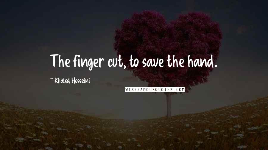 Khaled Hosseini Quotes: The finger cut, to save the hand.