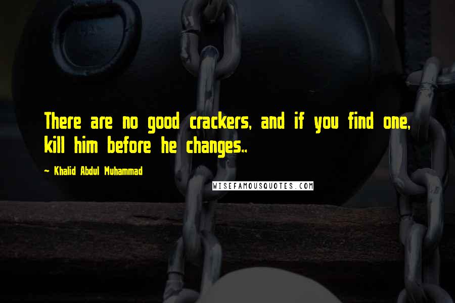 Khalid Abdul Muhammad Quotes: There are no good crackers, and if you find one, kill him before he changes..