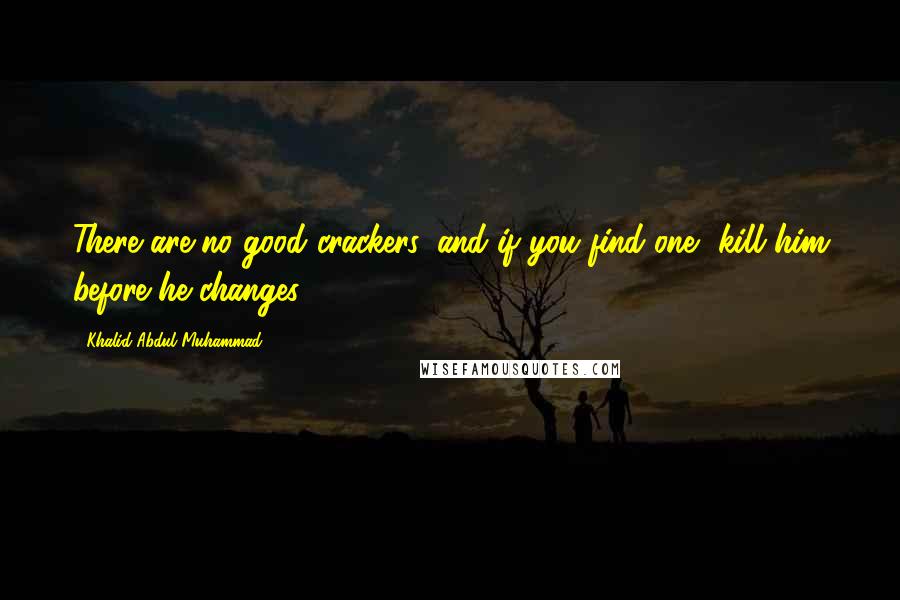 Khalid Abdul Muhammad Quotes: There are no good crackers, and if you find one, kill him before he changes..