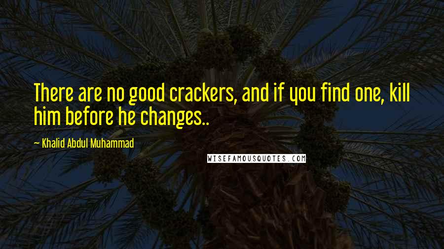 Khalid Abdul Muhammad Quotes: There are no good crackers, and if you find one, kill him before he changes..