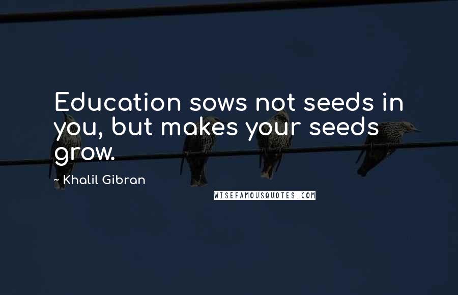 Khalil Gibran Quotes: Education sows not seeds in you, but makes your seeds grow.